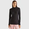 Turtleneck t-shirt in viscose and wool blend