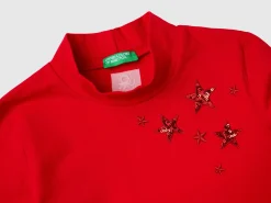 Turtleneck t-shirt with sequins