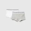 Two boxers with logoed elastic