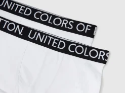 Two boxers with logoed elastic