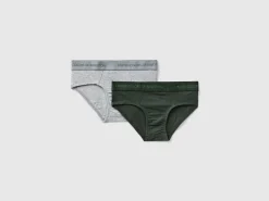 Two briefs with logoed elastic