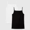 Two camisoles in stretch cotton
