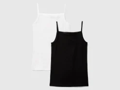Two camisoles in stretch cotton