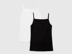 Two camisoles in stretch cotton