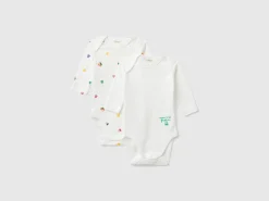 Two long sleeve bodysuits in organic cotton