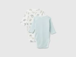 Two long sleeve bodysuits in organic cotton