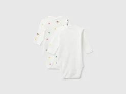 Two long sleeve bodysuits in organic cotton