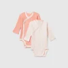 Two long sleeve ribbed bodysuits