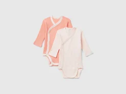 Two long sleeve ribbed bodysuits