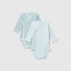 Two long sleeve ribbed bodysuits
