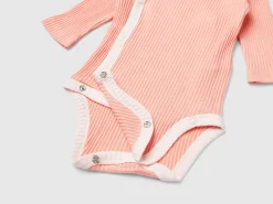 Two long sleeve ribbed bodysuits