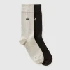 Two pairs of 3/4 socks with logo
