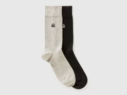 Two pairs of 3/4 socks with logo