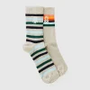 Two pairs of long socks with logos