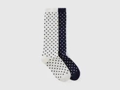 Two pairs of polka dot socks