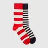 Two pairs of striped socks