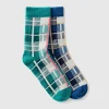 Two pairs of tartan socks