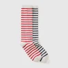 Two pairs of two-tone striped socks