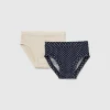 Two pairs of underwear in stretch organic cotton blend