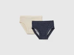 Two pairs of underwear in stretch organic cotton blend