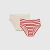 Two pairs of underwear in stretch organic cotton blend