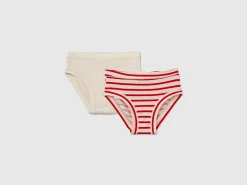 Two pairs of underwear in stretch organic cotton blend