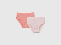 Two pairs of underwear in stretch organic cotton blend