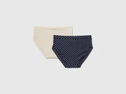 Two pairs of underwear in stretch organic cotton blend