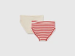 Two pairs of underwear in stretch organic cotton blend