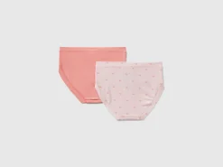 Two pairs of underwear in stretch organic cotton blend
