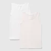 Two tank tops in stretch cotton