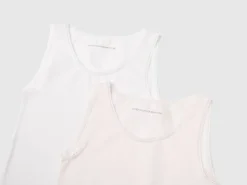 Two tank tops in stretch cotton