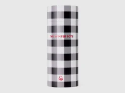 Two-tone check tote bag