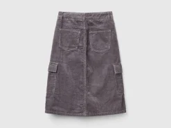 Velvet cargo skirt