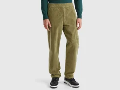 Velvet joggers with drawstring