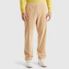 Velvet joggers with drawstring