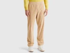Velvet joggers with drawstring