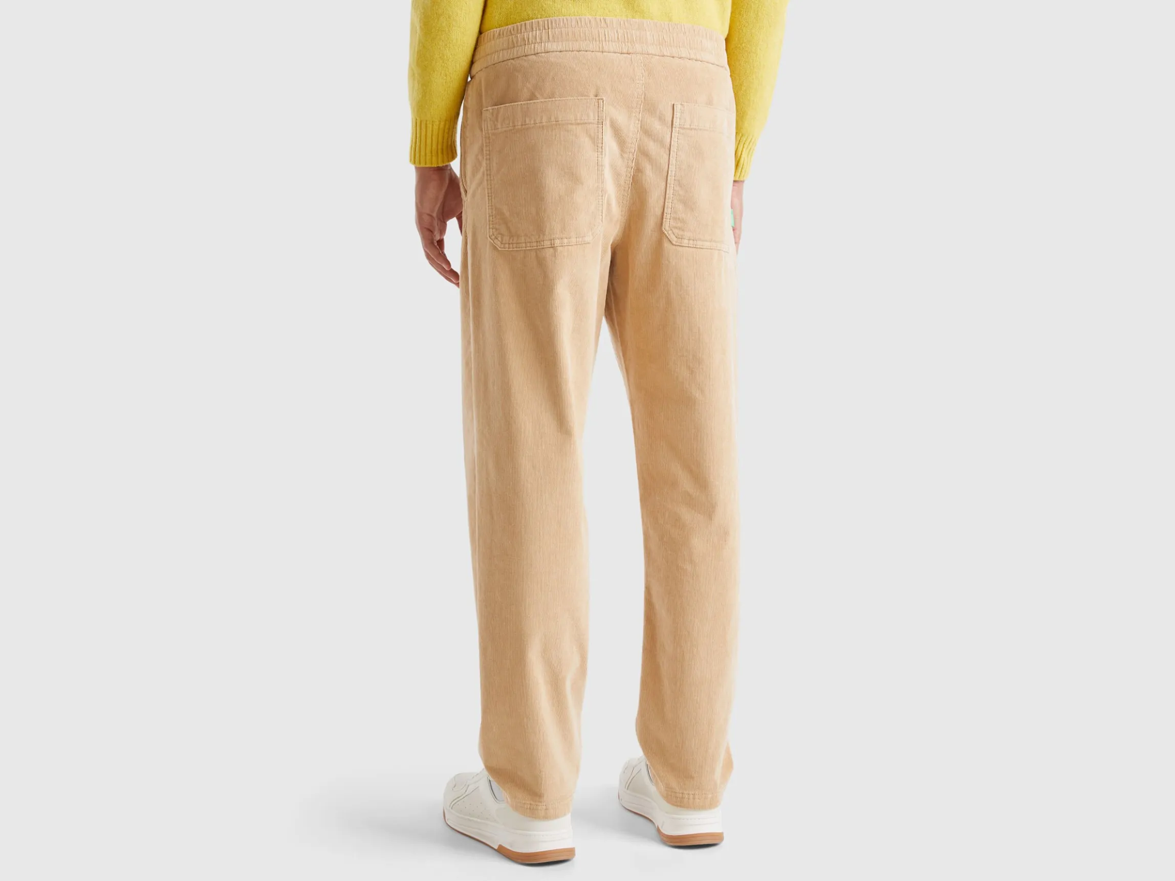 Velvet joggers with drawstring