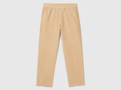 Velvet joggers with drawstring