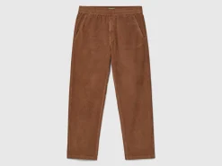 Velvet joggers with drawstring