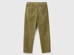 Velvet joggers with drawstring