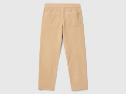 Velvet joggers with drawstring