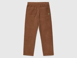 Velvet joggers with drawstring