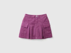 Velvet mini skirt with pockets