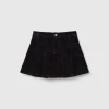 Velvet pleated mini skirt