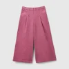 Velvet trousers with buttons