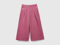 Velvet trousers with buttons