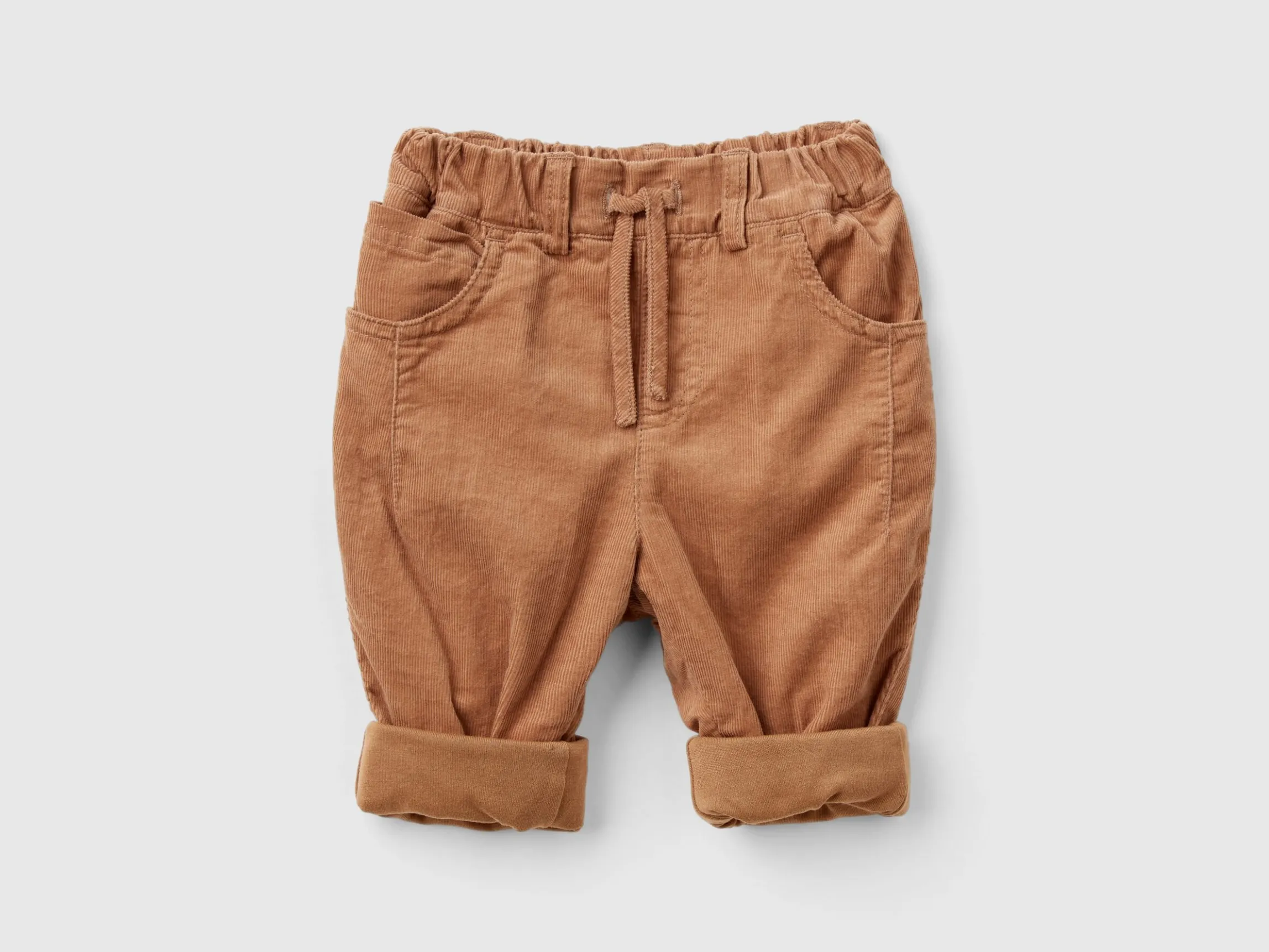 Velvet trousers with drawstring