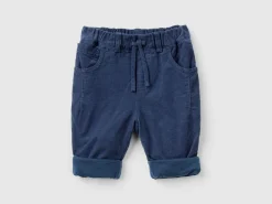 Velvet trousers with drawstring