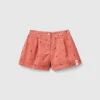 Velvet trousers with rose print